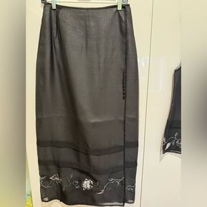 Kenzo Jungle Wrap Black Skirt